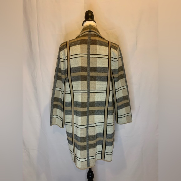 Anne Klein Open Knit Long Line Sweater Cardigan Shacket Size L - Picture 5 of 10